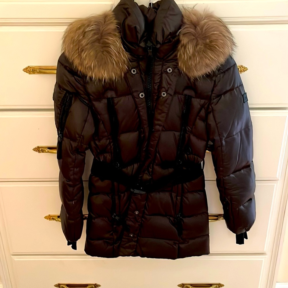 SAM. Bronze Fox-Fur Trim Puffer